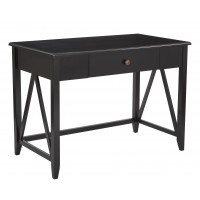 OSP Home Furnishings STCZ25-BK Santa Cruz Writing Desk in Black Finish